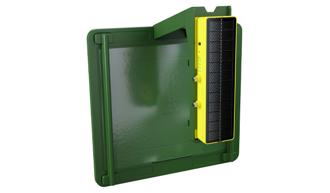 Magic Trap - Sticky - Hochkant Vorne mit IoT Y02 und Kabelbinder und Klebematte