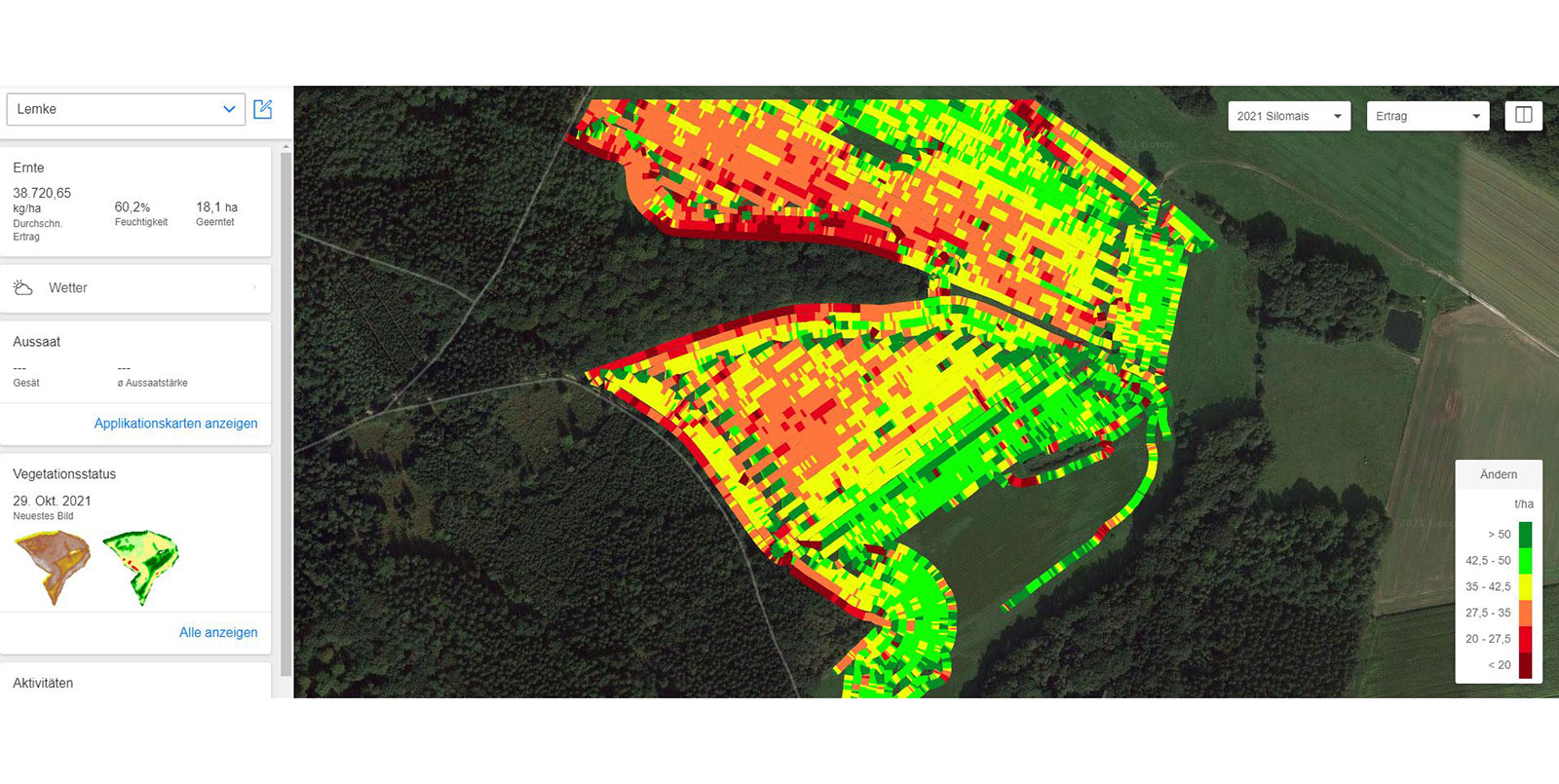 Frischmasse-Ertrag Milchhof Sarlhusen 2021