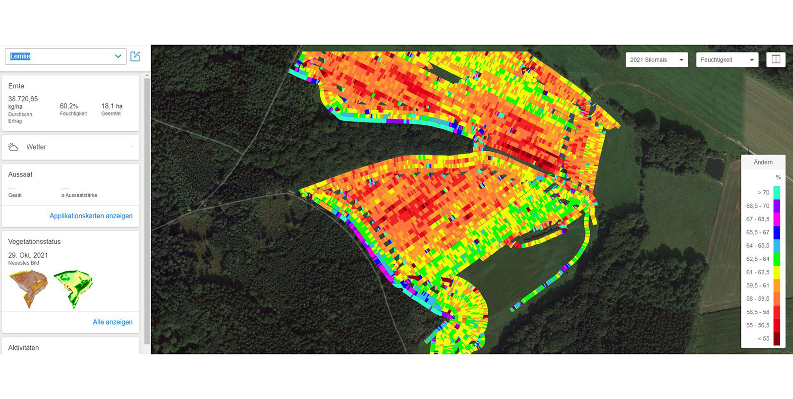 Trockensubstanz Karte Milchhof Sarlhusen 2021