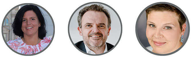 v.lvn.r. Carina Konrad, Peter R. Müller, Magdalena Zelder